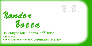 nandor botta business card